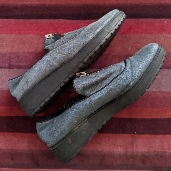SHELLYS LONDON Blue Suede Platform Shoes Size 7.5 - Picture 2 of 9
